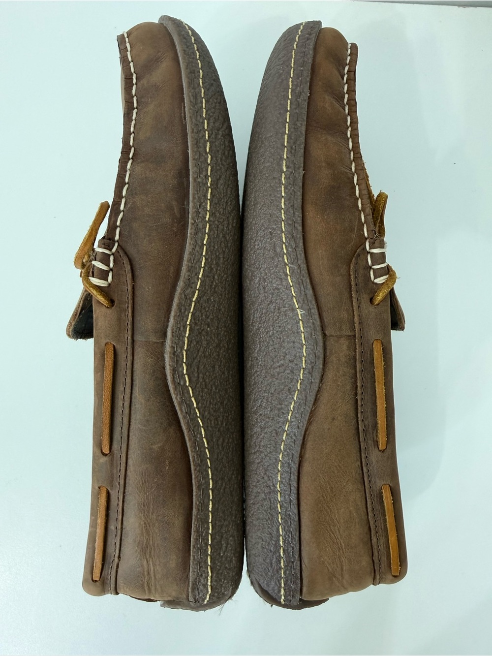 L.L. Bean Brown Hand Sewn Leather Slippers Flannel Lined Men’s Size 10 Classic - Picture 10 of 13